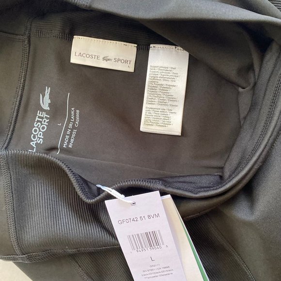 NWT Lacoste Women's SPORT Bike Shorts Color Black Size S, M, L - Picture 8 of 10